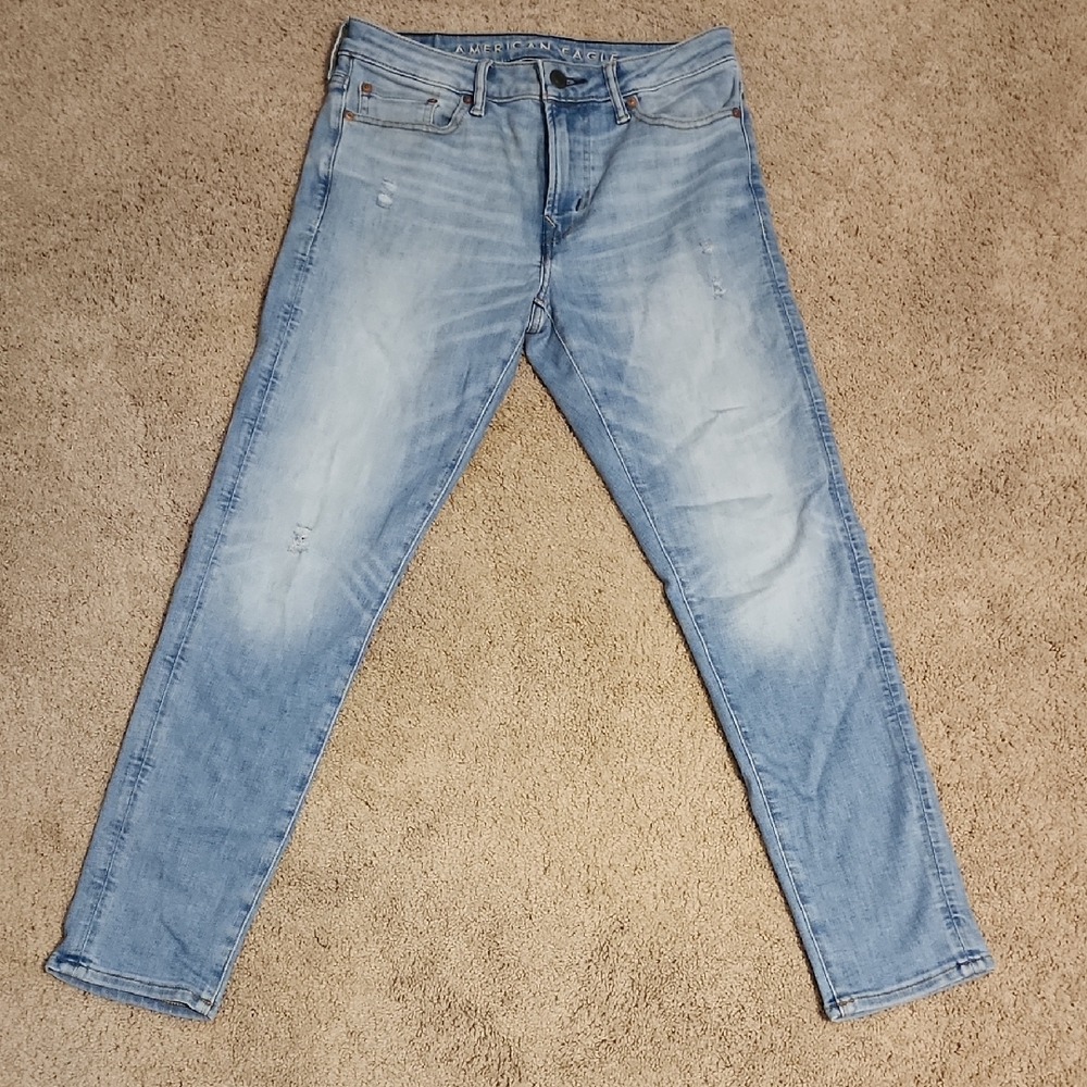 American Eagle Outfitters Men's Light Blue Skinny Jeans